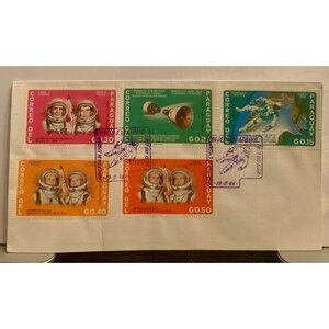 Vintage 1966 Paraguay Astronaut Stamps Envelope Collectible